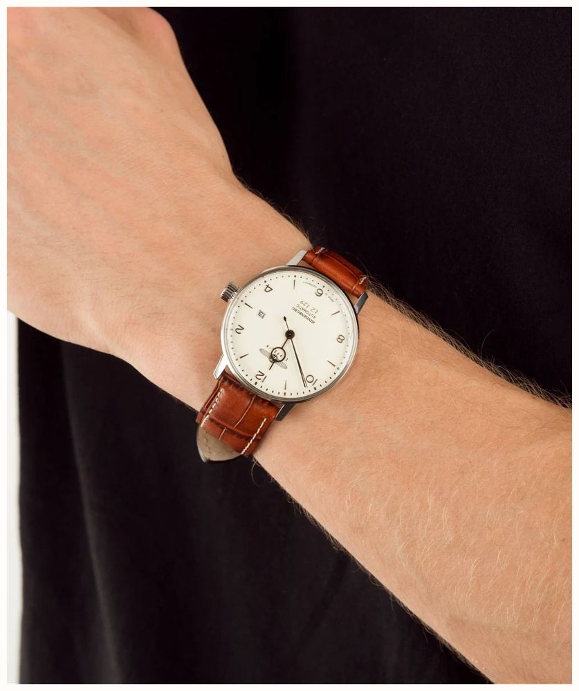 Zeppelin Men's Automatic Watch – Beige Dial, Stainless Steel Case & Brown Leather Strap 8062-5 - alternate view 5