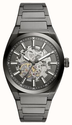 Fossil Everett pour hommes | cadran transparent | bracelet en acier inoxydable gris ME3206