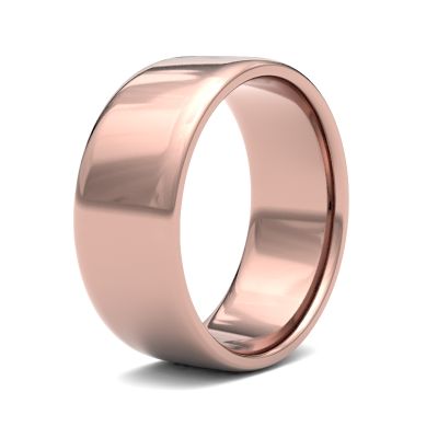 James Moore Wedding Rings | 9ct Rose Gold | 8mm | Light | Soft Court | AG_8GLS-9R