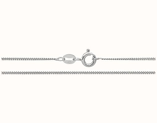 James Moore TH Silver Fine Curb Lobster Clasp Chain 18" G1039RH/18