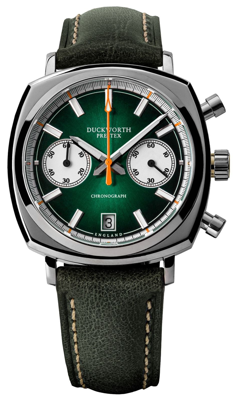 Duckworth Prestex Chronograph 42 42mm Green Sunburst Dial Watch