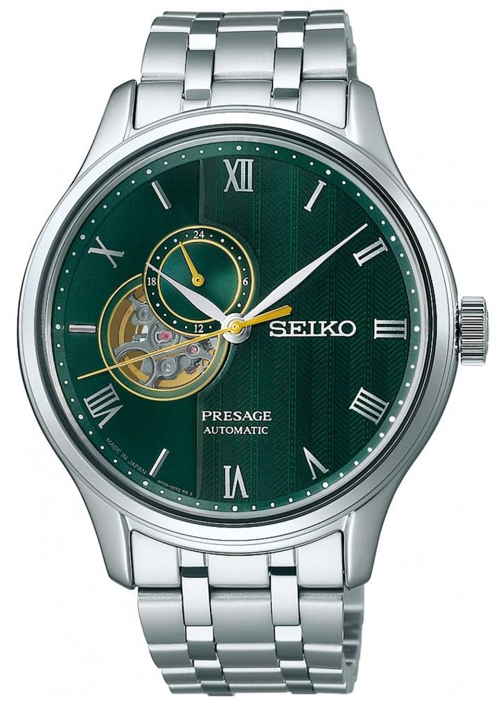 Seiko PrÃ©sage de Â« jardins zen japonais Â» en vert fougÃ¨ montre