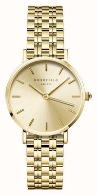 Rosefield Quadrante color oro champagne di piccole dimensioni (26 mm) / bracciale in acciaio inossidabile placcato oro SCGSG-S05