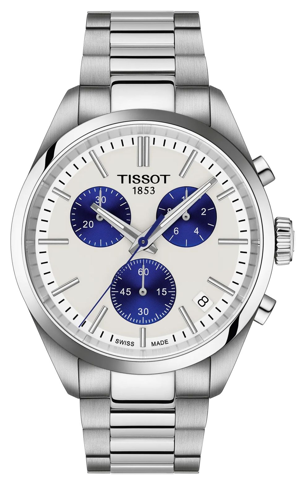 Tissot Chronographe PR 100 (40 mm) cadran blanc / bracelet montre