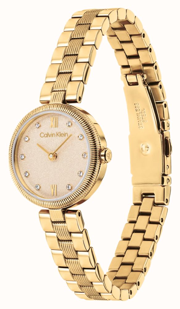 Calvin Klein GLEAM Crystal Quartz (24mm) Champagne Dial / Gold PVD Stainless Steel Bracelet 25100225 - autre vue 2