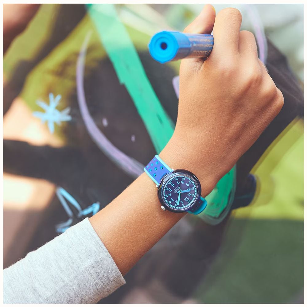 Flik Flak FIZZ IN SPACE Blue Silicone Strap FCNP008 - alternate view 4