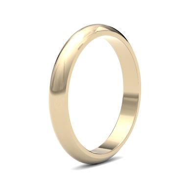 James Moore Wedding Rings | 18ct Yellow Gold | 2.5mm | Heavy | D-Shape | AG_2.5GHD-18Y