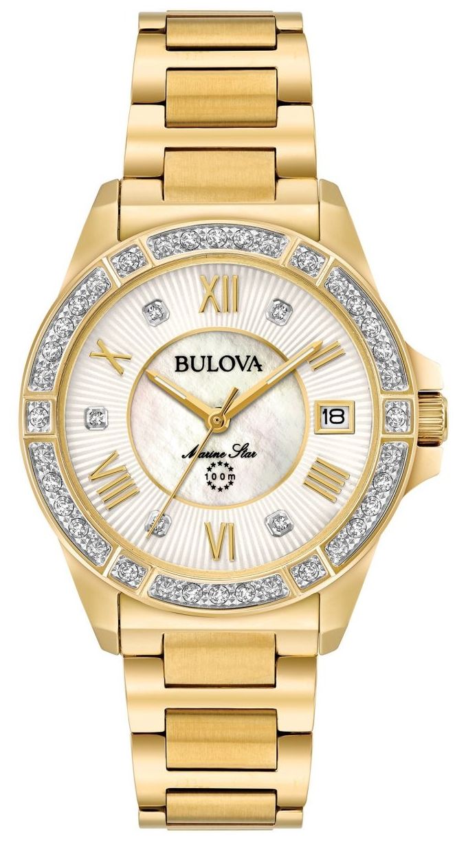 Bulova Womans marine Ã©toile diamant dorÃ© 98R235 montre