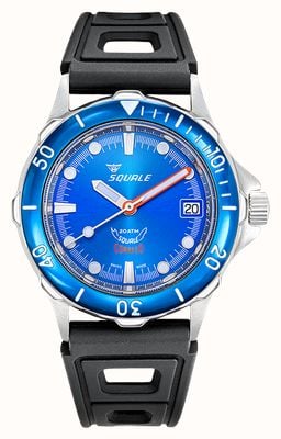 Squale Corallo NOS 2008 Limited Edition (36.8mm) Blue Dial / Black Vintage Perforated Rubber Strap CORALBLBL.RBK