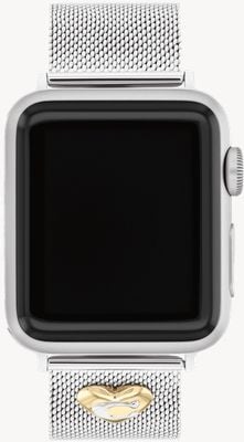 Coach Dames Apple Watch-band (38/40/41 mm) roestvrij staal mesh met hartvormige bedel 14700239