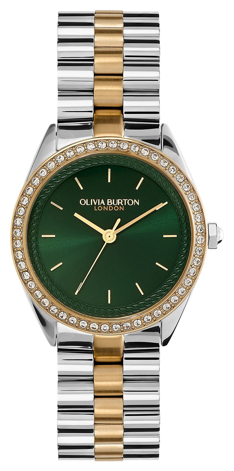 Olivia Burton Cadran vert ornÃ© de bijoux Sports Luxe (34 mm montre