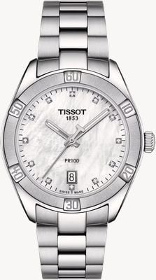 Tissot PR 100 Sport Chic Diamond (36mm) Mother of Pearl Dial / Stainless Steel T1019101111600