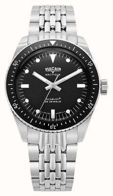 Vulcain Skindiver Nautique Automatic (38mm) Black Dial / Stainless Steel Bracelet Watch 660170B07.BHM287