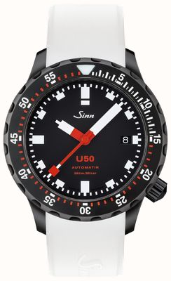 Sinn U50 s | pulseira de silicone branca | mostrador preto 1050.020