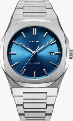 D1 Milano Automatico Classic (41.5mm) Blue Sunray Dial / Stainless Steel Bracelet ATBJ11