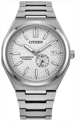 Citizen Forza 超级钛金属自动腕表（42 毫米）纹理白色表盘/超级钛金属表链 NJ0180-80A