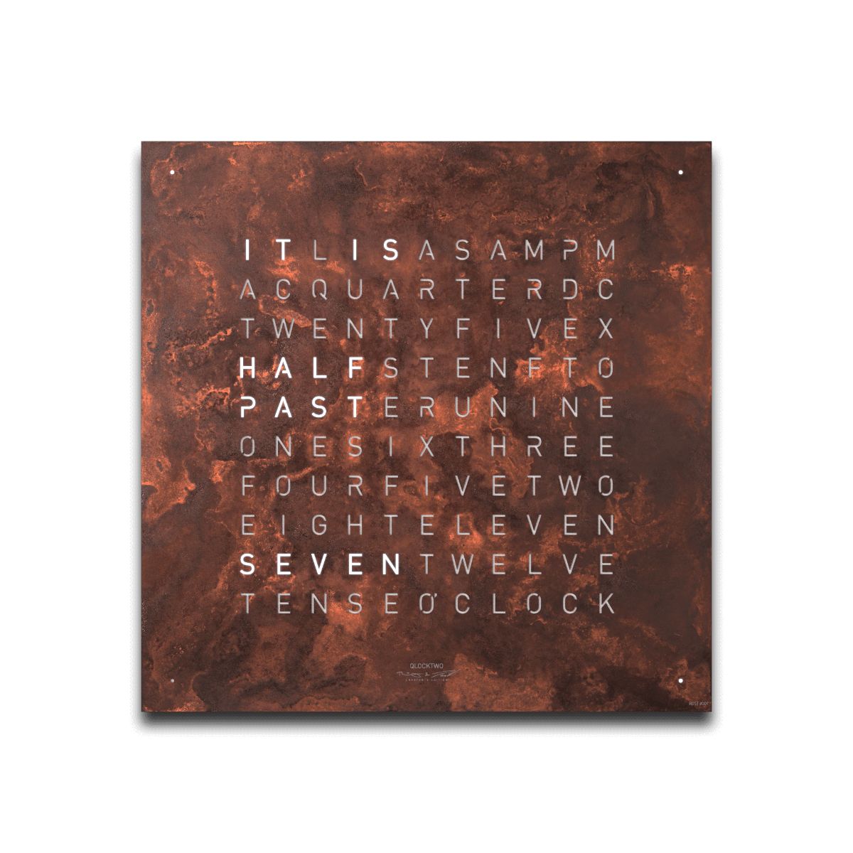 QLOCKTWO Earth 45 Ã©dition crÃ©ateur rouille (anglais) - montre-image-174951