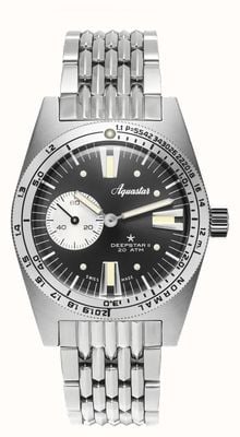 Aquastar Deepstar ii mono-compax automatico (37 mm) quadrante grigio acciaio / bracciale in acciaio inossidabile DS2-BOR SG