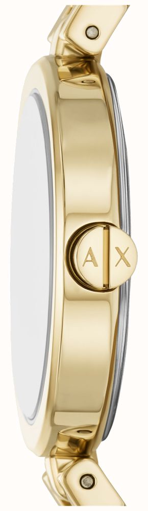 ARMANI COLLEZIONI アイボリーゴールド　薄手　ジャケット　大きい Armani Exchange Two-Hand Quartz (32mm) Gold Dial / Black Leather