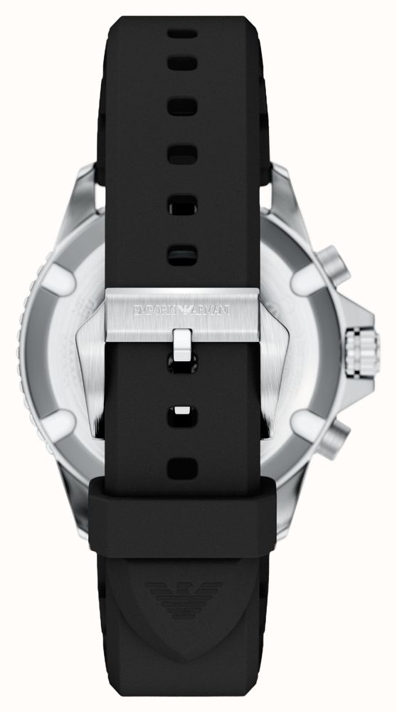 Emporio Armani Solar Chronograph (44mm) Black Dial / Black Silicone Strap AR11830 - alternative Ansicht 3