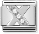 Nomination Classic Letter X Sterling Silver & Steel Cubic Zirconia Charm 330301/24