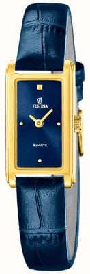 Festina Mademoiselle 石英表（17毫米）蓝色太阳纹表盘/蓝色皮表带 F20770/4