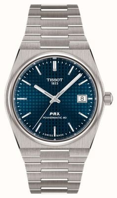 Tissot PRX Powermatic 80 – Titan (38 mm), blaues Zifferblatt / Titanarmband T1378074404100