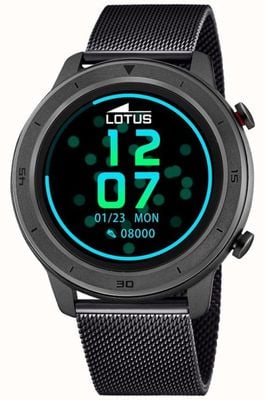 Lotus Sprytny czas | czarna obudowa | czarna stalowa bransoletka typu mesh L50023/1