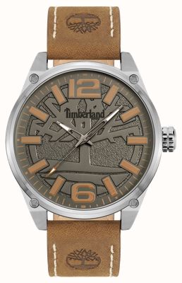Timberland Mostrador cinza Ripley-z quartzo (46 mm) / pulseira de couro marrom TDWGA9000702