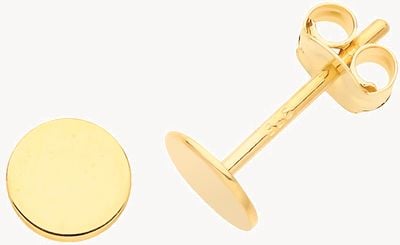9ct Gold 5mm Flat Circle Stud Earrings ES672