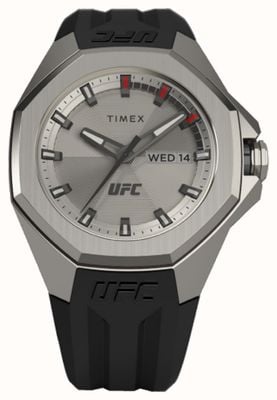 Timex x UFC Pro esfera plateada / silicona negra TW2V57200