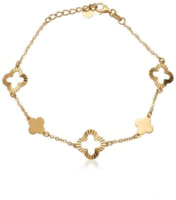 9ct Yellow Gold Clover 7.5" Bracelet HCCL-180-9Y-7.5