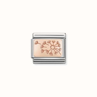 Nomination Composable Classic PLATES In Stainless Steel With 9k Rose Gold CUSTOM Dandelion 430101/48