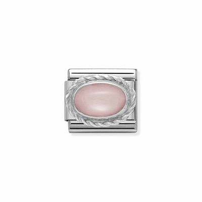 Nomination Comp. Classic Hard Stones Stainless Steel Rich Silver 925 Setting PINK OPAL 330503/22