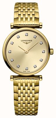 LONGINES La grande classique de longines gouden, met diamanten bezette wijzerplaat / gouden pvd armband L42092378