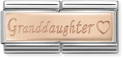 Nomination Classic Granddaughter 9ct Rose Gold & Steel Charm 430710/09
