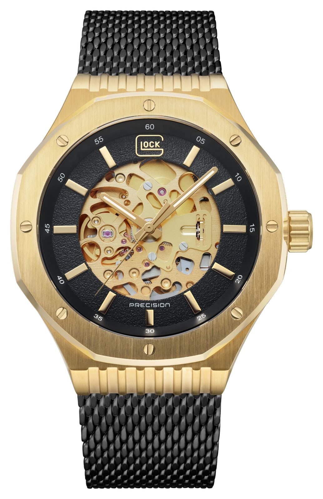 GLOCK Precision squelette automatique (45 mm), cadran montre