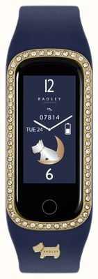 Radley Bracelet de suivi d'activité intelligent série 8, ensemble de cristaux, bracelet en silicone bleu encre RYS08-2144