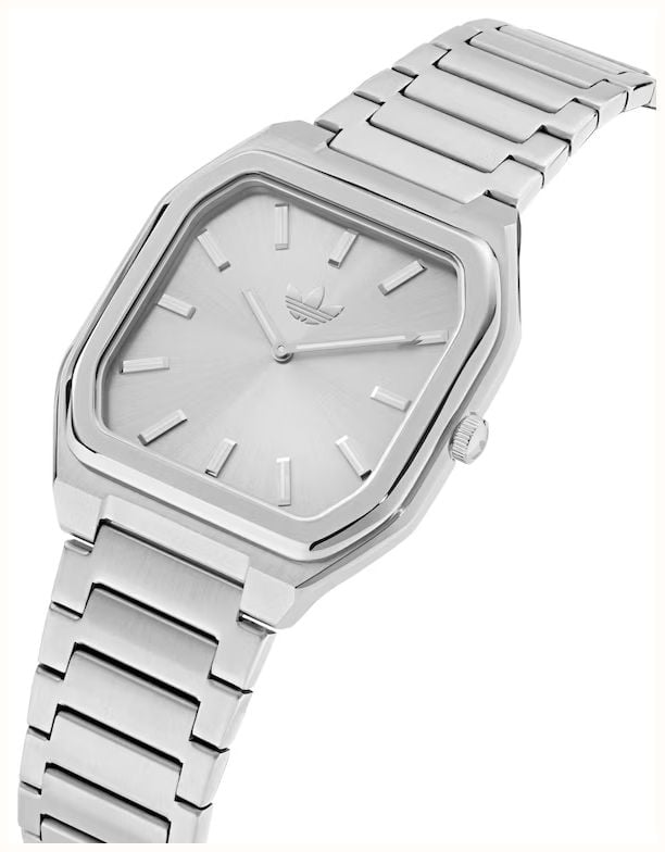 Adidas Originals City Tech Square Silver Tone Dial Silver Tone Stainless Steel Bracelet AOFH26516 - alternate view 2