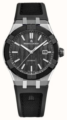 Maurice Lacroix Aikonic automatique (43 mm) cadran noir carbone / bracelet bi-caoutchouc noir AC6008-SSL20-330-2