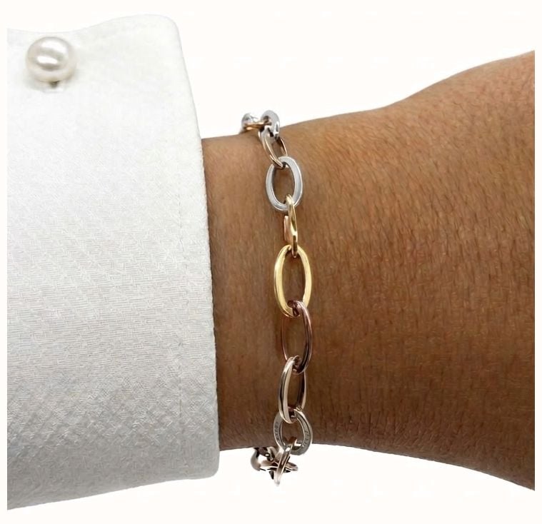 9k White & Rose Gold Hand Made Bracelet JM8963 KB - alternate view 3