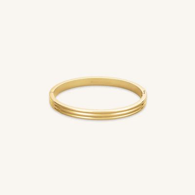 Rosefield Jewellery Dames gesloten armband met strepen, goudgeplaateerd JBSBG-J1041