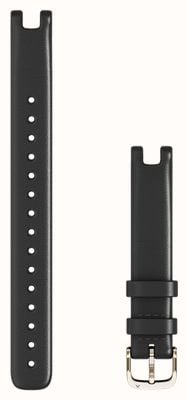 Garmin 仅百合表带（14 毫米），黑色意大利皮革搭配奶油金色硬件（大号） 010-13068-A5