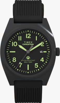 Timex Expedition Capstone（39毫米）黑色表盘/黑色硅胶表带 TW2Y18100