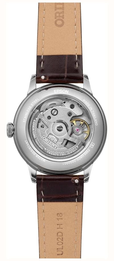 Orient Bambino 36mm Automatic Watch – Ivory Dial & Brown Leather Strap RA-BB0104Y30B - vista alternativa 4