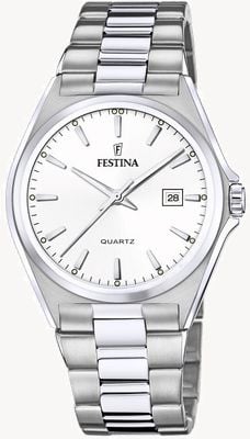 Festina Herren | weißes Zifferblatt | Edelstahlarmband F20552/2