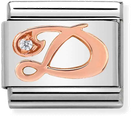 Nomination Classic Letter D 9ct Rose Gold & Steel Charm 430310/04