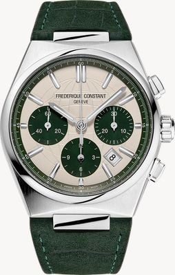 Frederique Constant Highlife Chronograph Automatic Limited Edition (41mm) Cream Dial / Green Leather and Bracelet Set FC-391SGR4NH6