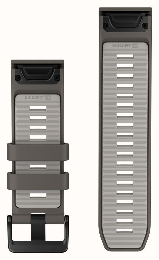 Garmin QuickFit Bands (26mm) Pebble Grey/Silver Grey Silicone with Black Hardware - Strap Only 010-14510-00 - alternate view 2