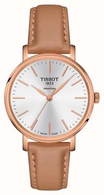 Tissot Women's Everytime | Silver Dial | Tan Leather Strap T1432103601100